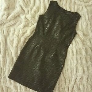 Faux Snakeskin Dress - black